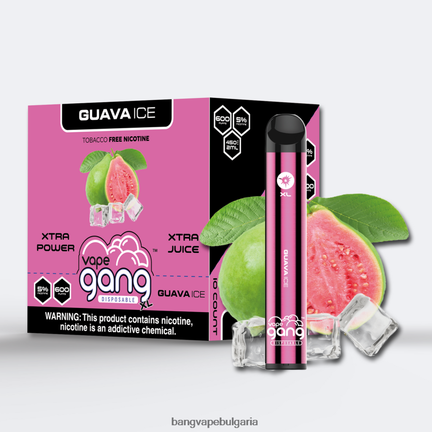 Vape Gang XL вейпове за еднократна употреба 600 впръсквания (кутия от 10) лед от гуава Best Bang Vape Flavor RF0JTD72