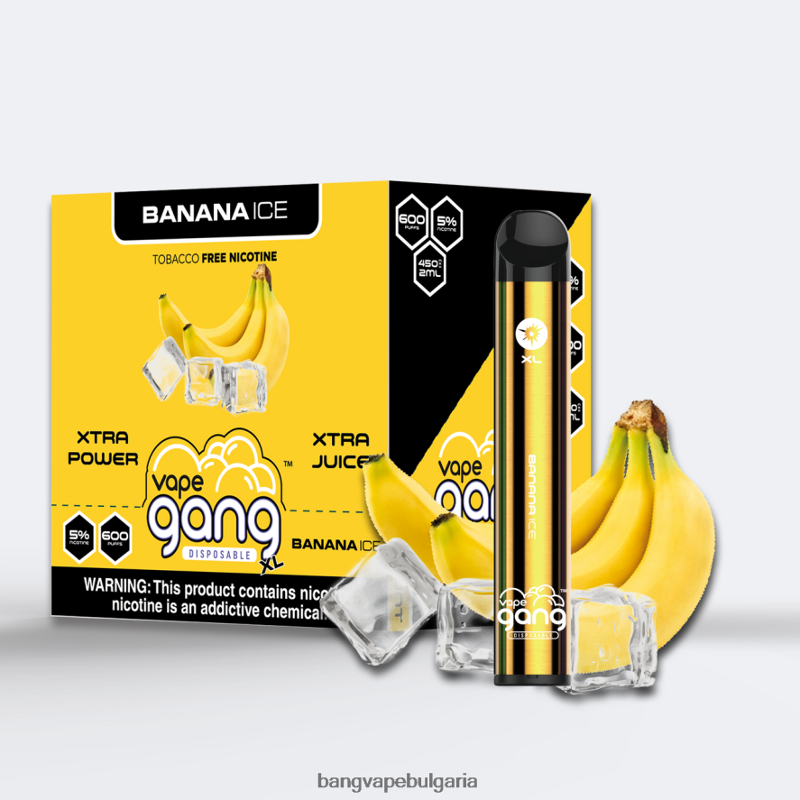 Vape Gang XL вейпове за еднократна употреба 600 впръсквания (кутия от 10) бананов лед Vape Gang Bulgaria RF0JTD63