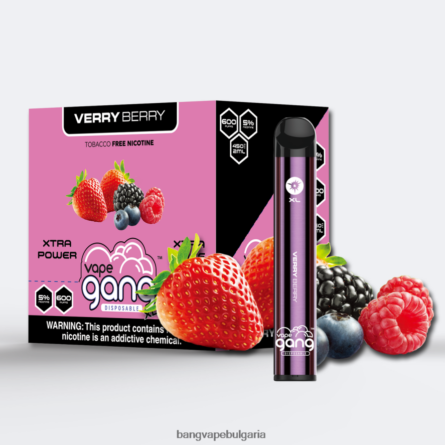 Vape Gang XL вейпове за еднократна употреба 600 впръсквания (кутия от 10) verry berry Vape Gang Disposables RF0JTD69